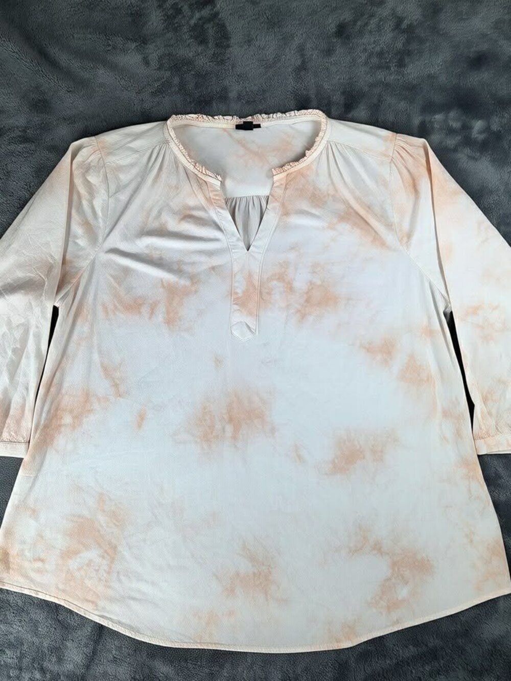 Torrid Peasant Blouse Womens Plus Size 1 Pink Tie Dye 3/4 Sleeve Top Casual